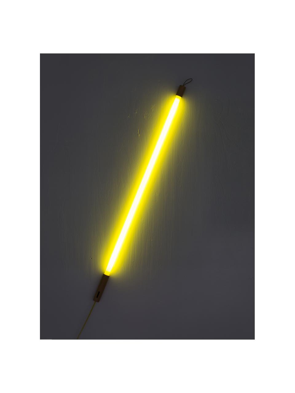 Applique a LED con presa Linea, Decorazione: legno, Giallo limone, Ø 4 x Alt. 135 cm