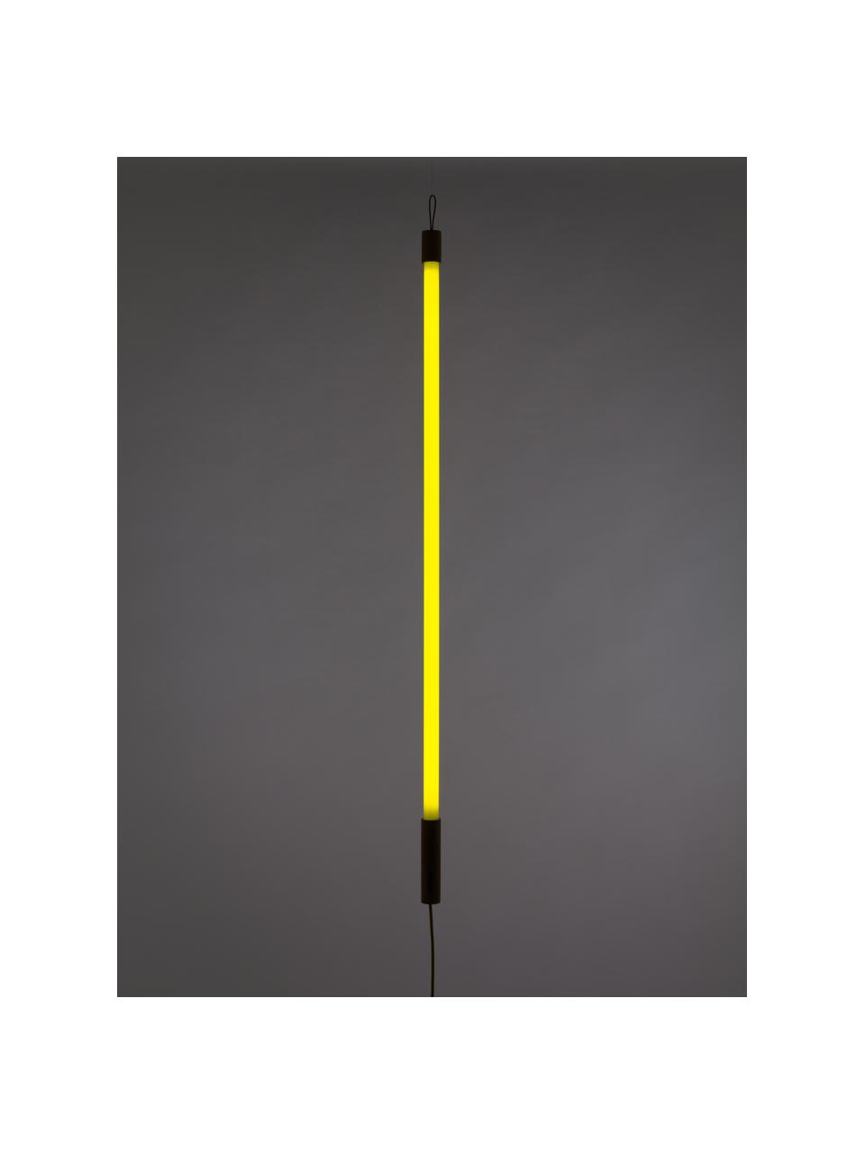 Applique a LED con presa Linea, Decorazione: legno, Giallo limone, Ø 4 x Alt. 135 cm