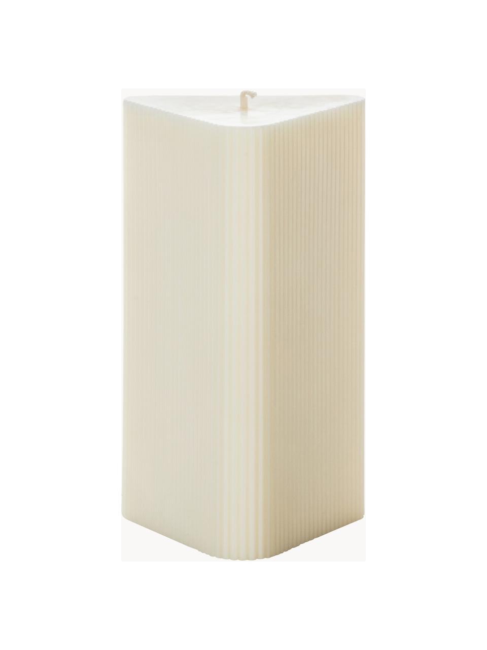 Candela Milos, Cera, Bianco crema, Larg. 9 x Alt. 15 cm