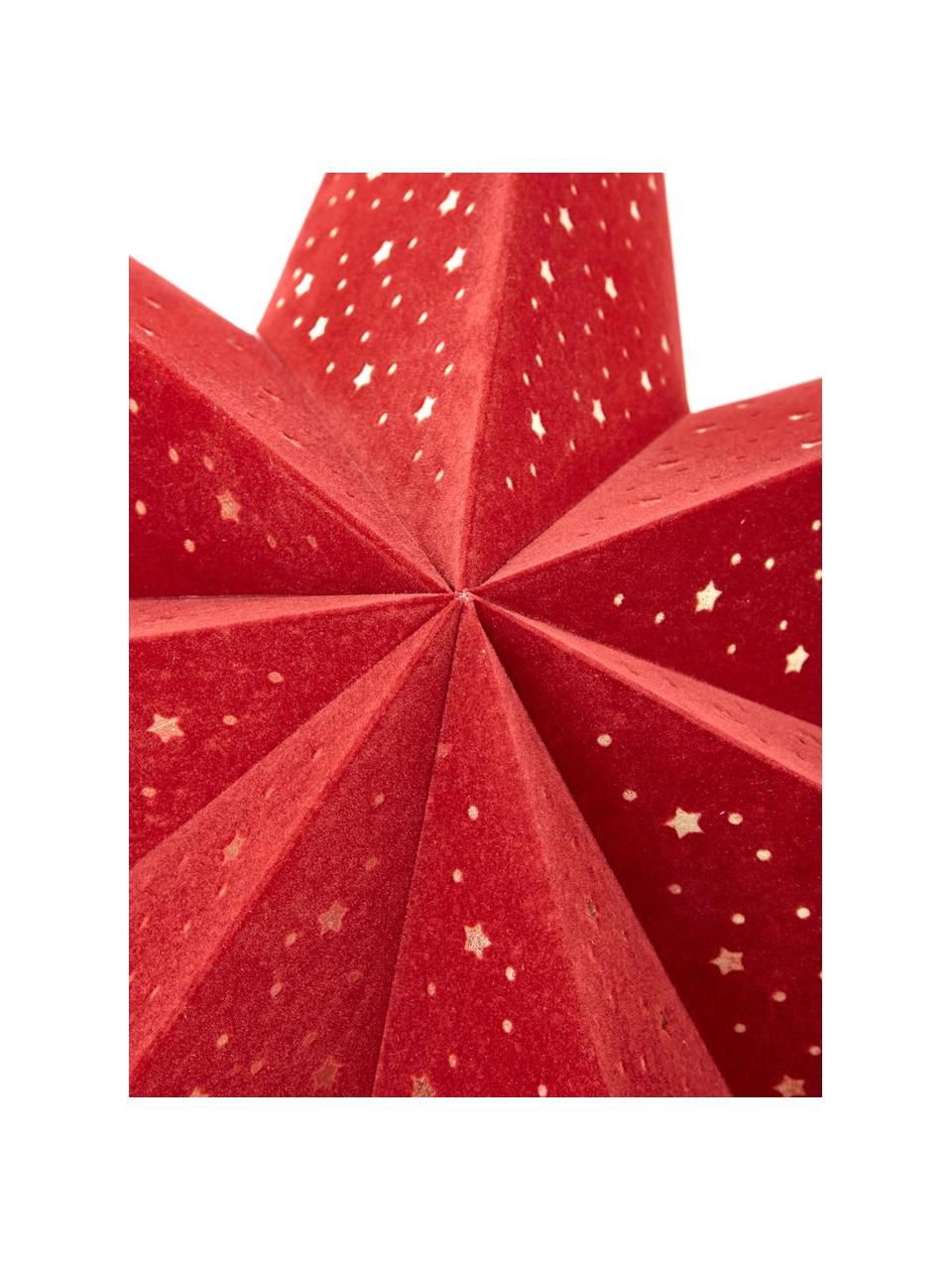 Estrella navideña de terciopelo Orby, Papel, terciopelo, Rojo, Ø 75 cm