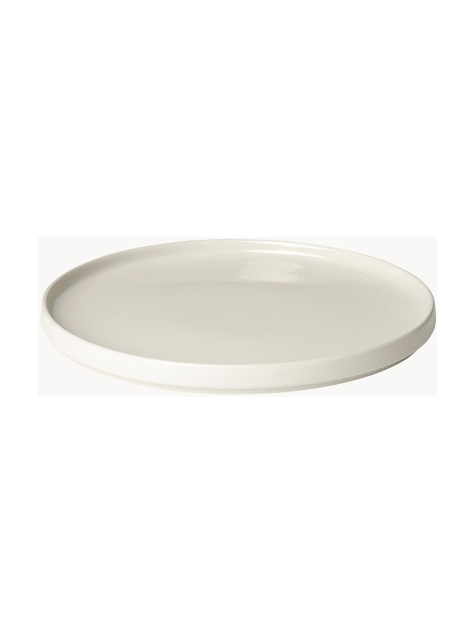 Plytký tanier Pilar, 6 ks, Keramika, Lomená biela, Ø 27 cm