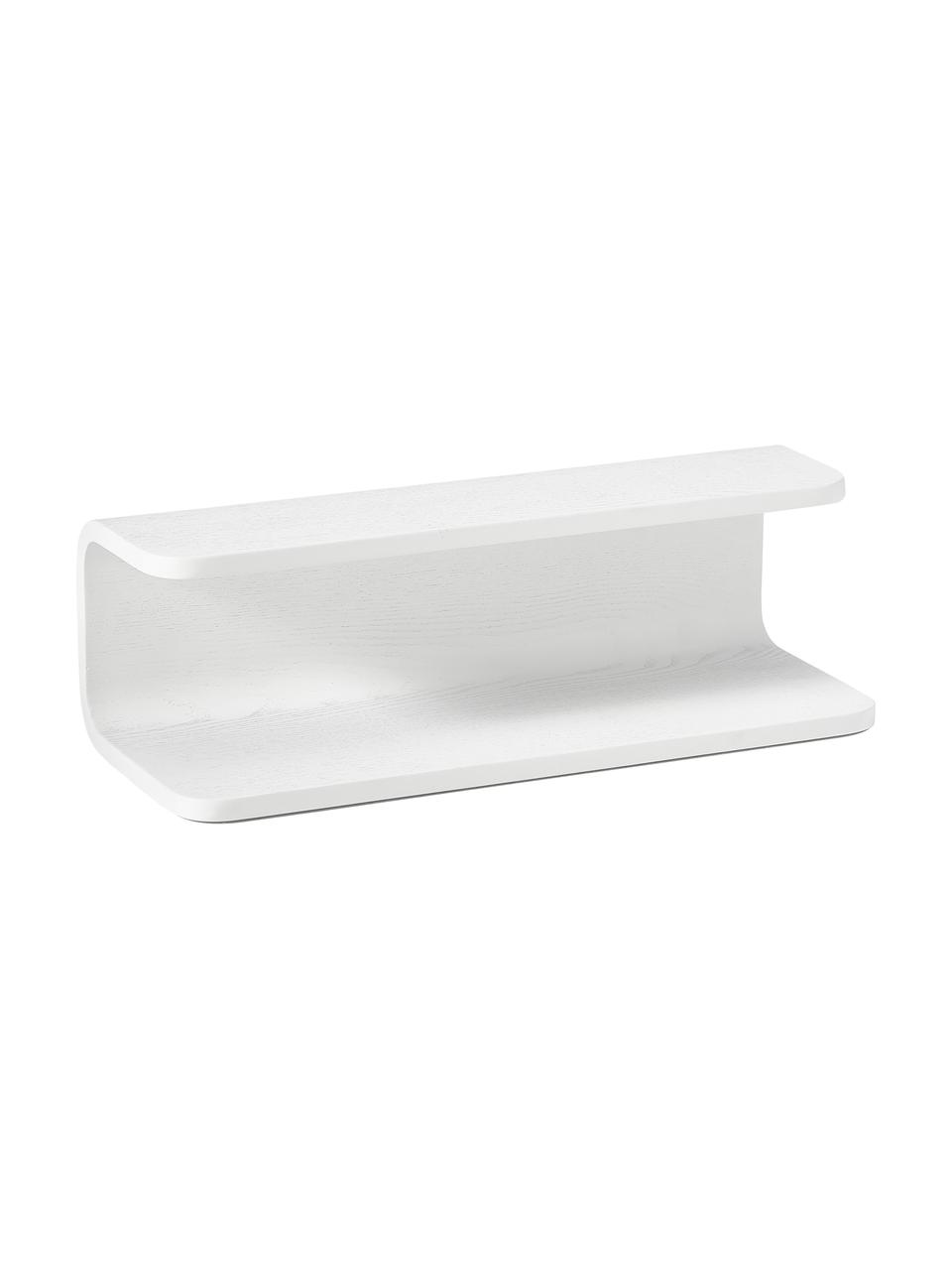 Houten wandrek Nuria, Eucalyptus multiplex met essenhoutfineer, FSC-gecertificeerd, Wit, B 102 x H 17 cm