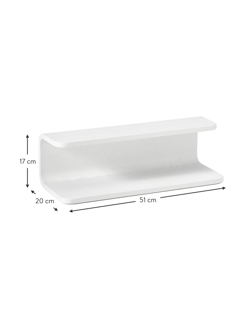 Houten wandrek Nuria, Eucalyptus multiplex met essenhoutfineer, FSC-gecertificeerd, Wit, B 102 x H 17 cm
