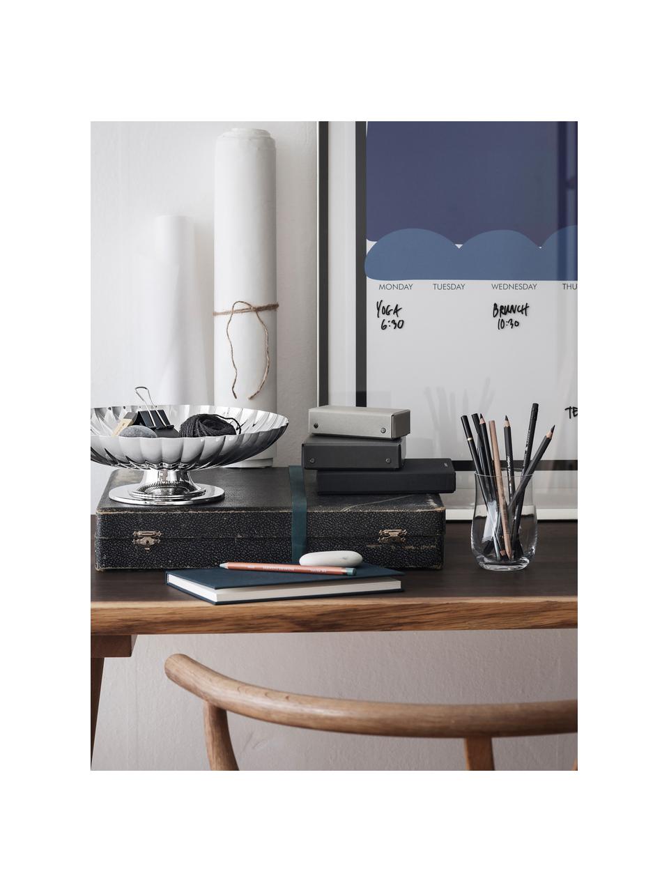 Edelstahl-Servierschale Bernadotte mit Rillenstruktur, Edelstahl, poliert, Silberfarben, hochglanzpoliert, Ø 28 x H 9 cm