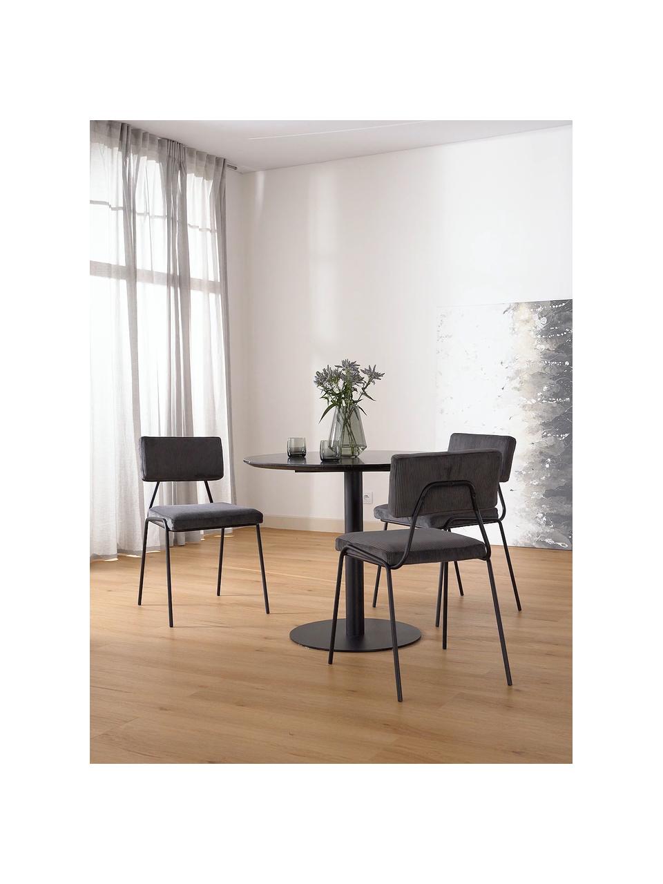 Manšestrové čalouněné židle Mats, 2 ks, Šedá, Š 50 cm, V 80 cm