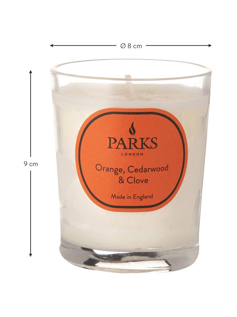 Candela profumata arancio e legno Aromatherapy, Contenitore: vetro, Trasparente, bianco, arancio, Ø 8 x A 9 cm