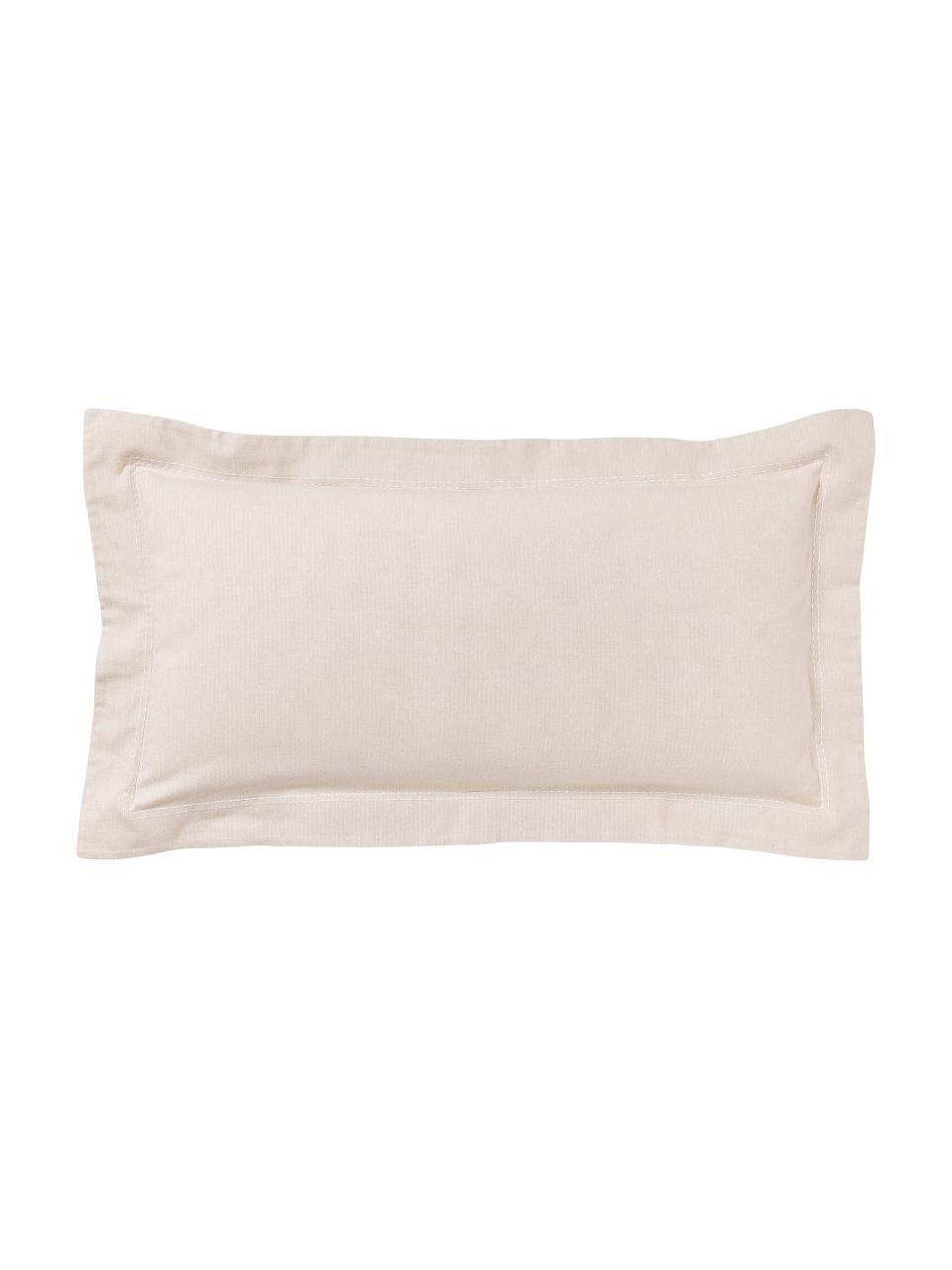Flanell-Kissenbezug Laia mit Stehsaum, Webart: Flanell Flanell ist ein k, Beige, B 40 x L 80 cm