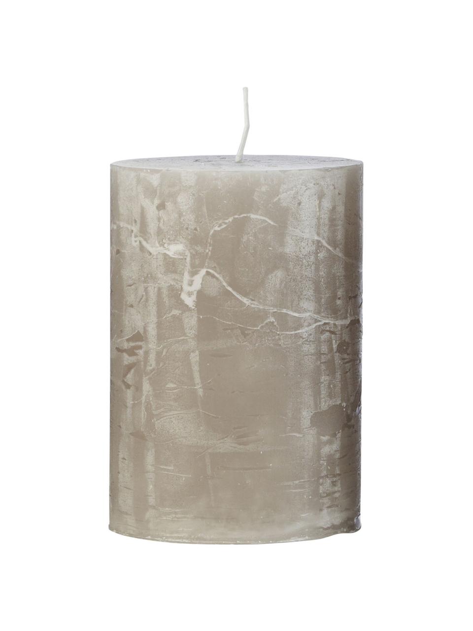 Bougie pilier faite main Rustic, Paraffine, Grège, Ø 7 x haut. 15 cm