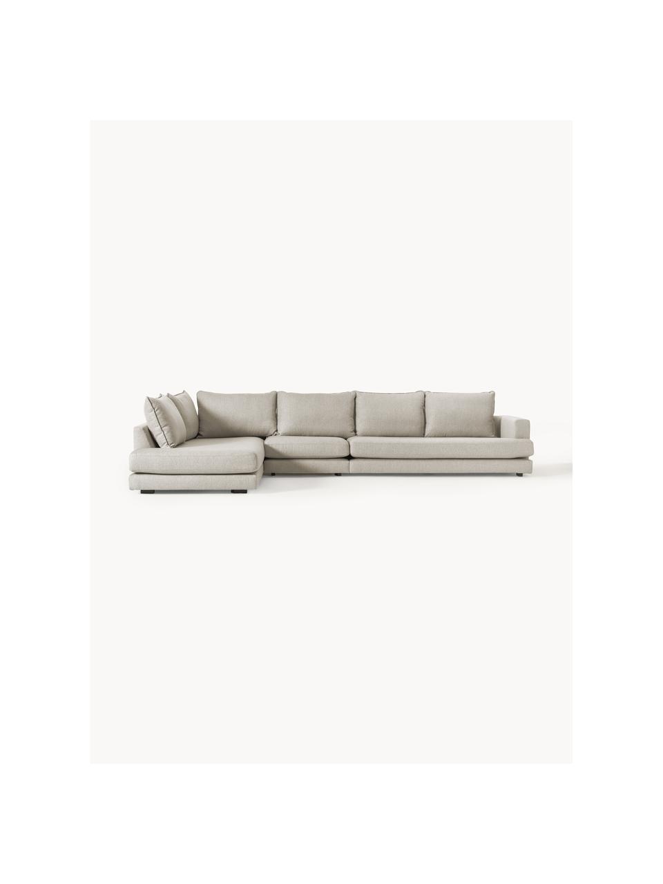 Canapé d'angle XL Tribeca, Tissu gris clair, larg. 405 x prof. 228 cm, méridienne à gauche