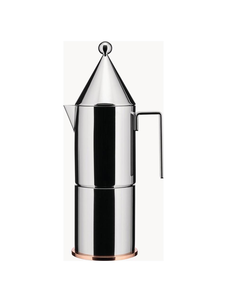 Koffiezetapparaat La Conica voor zes kopjes, Voetstuk: koper, Zilverkleurig, Ø 9 x H 29 cm