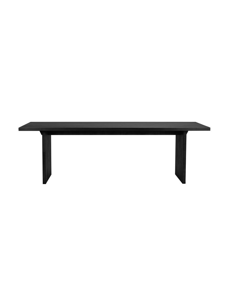 Jídelní stůl z jasanového dřeva Emmet, 240 x 95 cm, Masivní lakované jasanové dřevo, certifikace FSC, Černá, Š 240 cm, H 95 cm