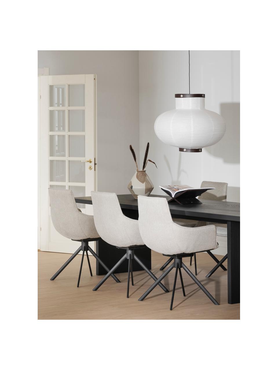 Table en bois de frêne Emmett, 240 x 95 cm, Bois de frêne massif, laqué, certifié FSC, Noir, larg. 240 x prof. 95 cm