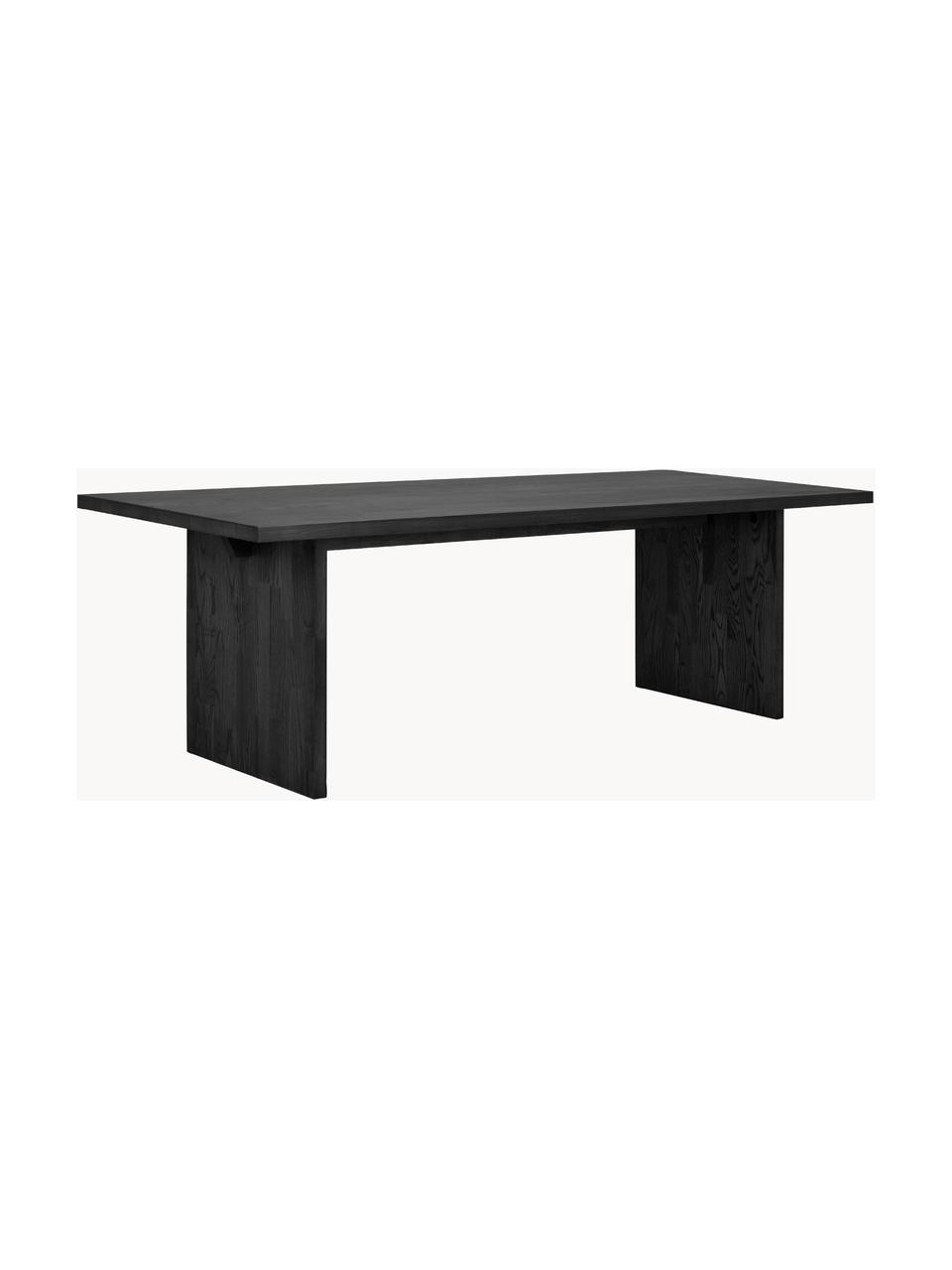 Mesa de comedor de madera de fresno Emmett, 240 x 95 cm, Madera de roble maciza pintada

Este producto está hecho de madera de origen sostenible y con certificación FSC®., Madera de roble lacada en negro, An 240 x F 95 cm