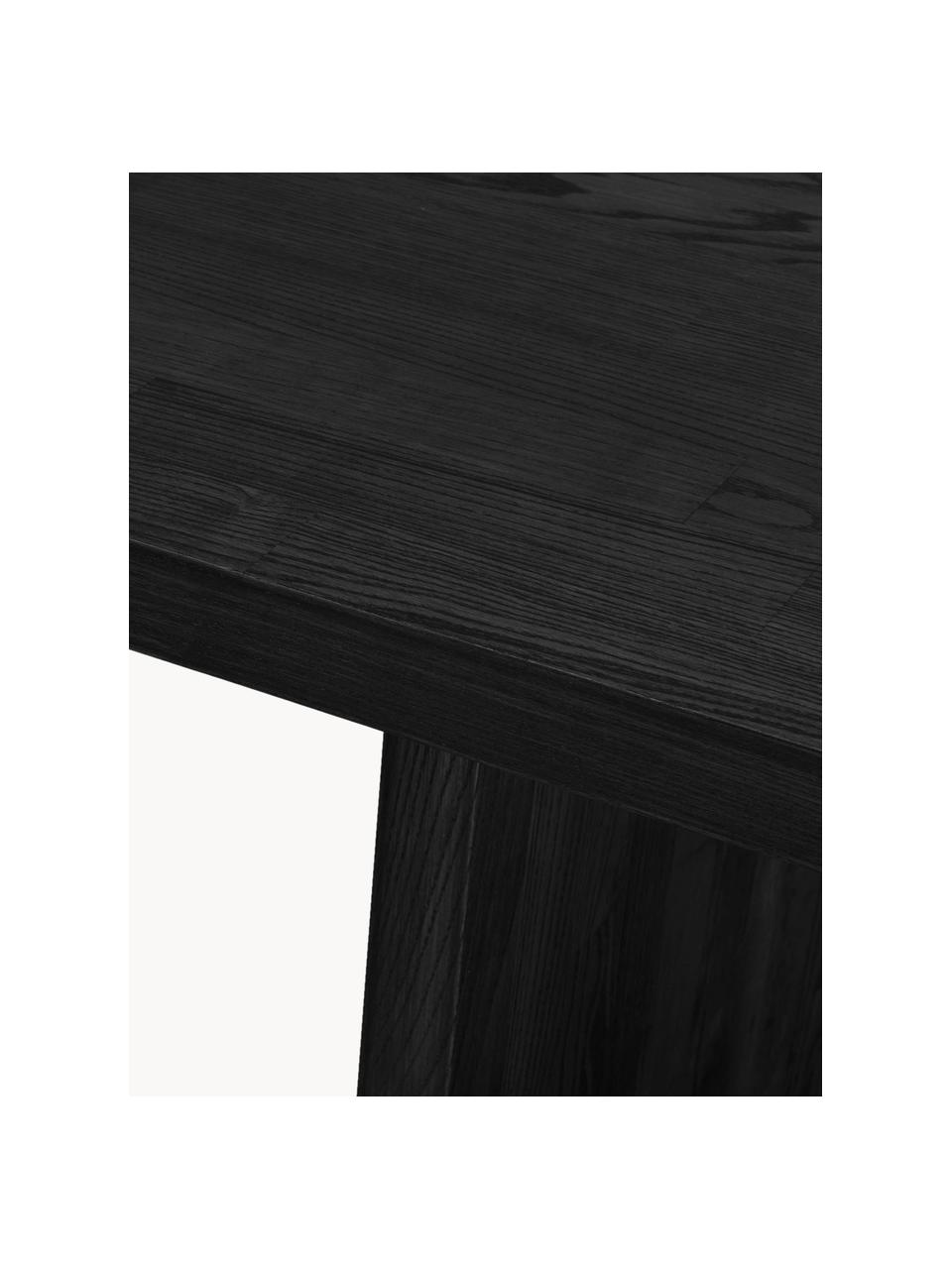 Eettafel Emmett van essenhout, 240 x 95 cm, Massief gelakt essenhout, FSC-gecertificeerd, Zwart gelakt eikenhout, B 240 x D 95 cm