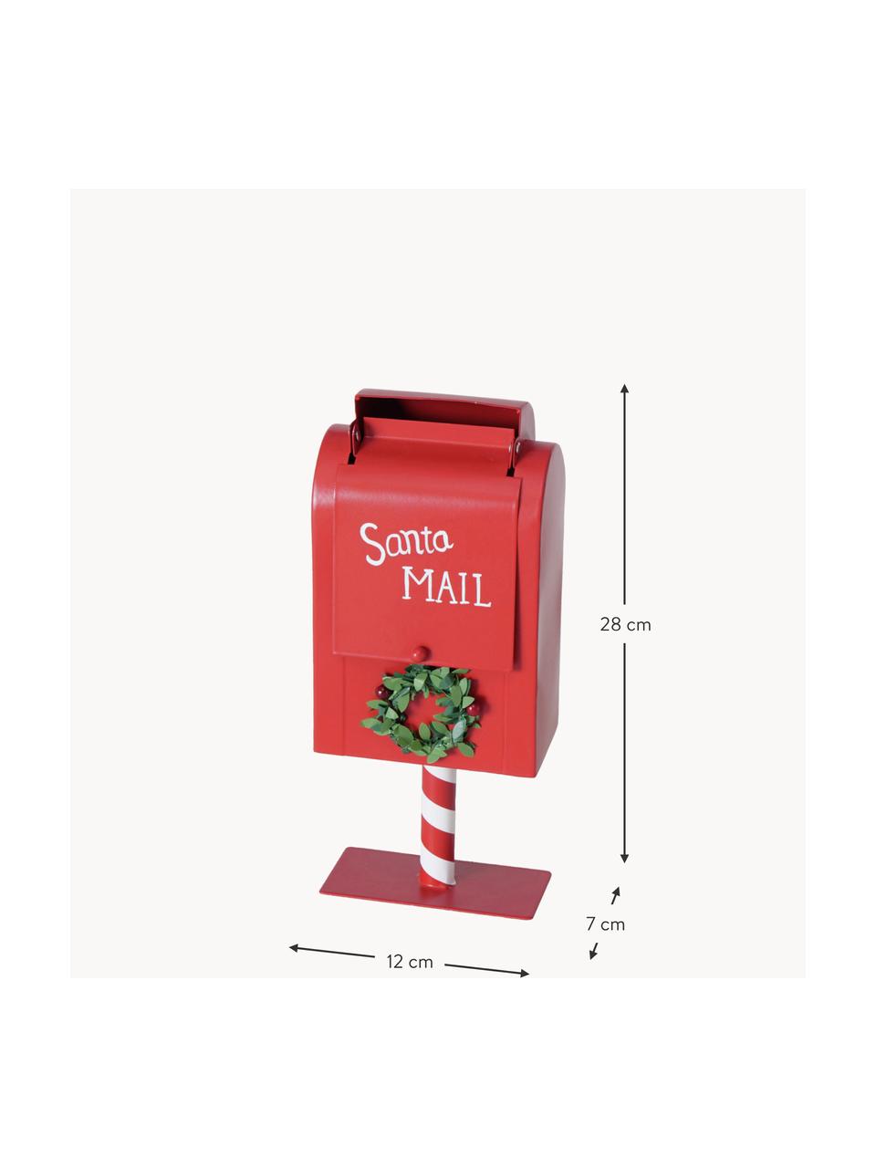 Decorazione Mailbox, Ferro rivestito, Rosso, bianco, Larg. 12 x Alt. 28 cm