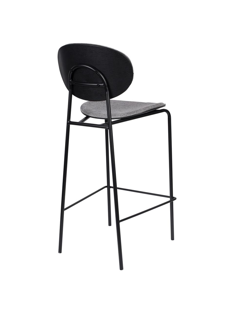 Barová židle Donny, 2 ks, Šedá, černá, Š 39 cm, V 96 cm