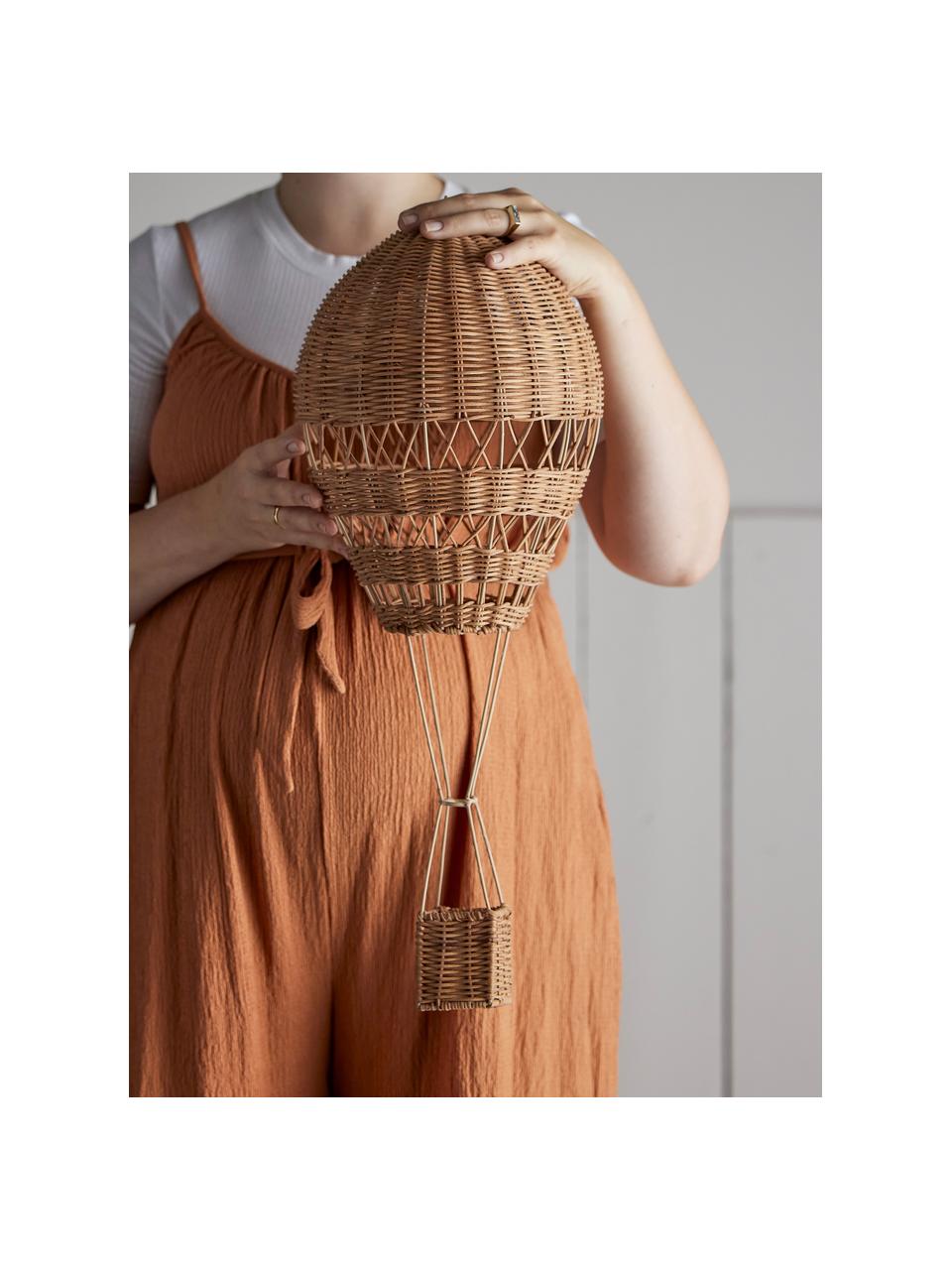 Ręcznie wykonana dekoracja wisząca z rattanu Huggi, Rattan, Jasny brązowy, Ø 25 x W 60 cm