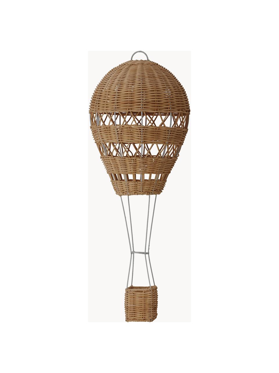 Handgefertigter Deko-Heissluftballon Huggi aus Rattan, Rattan, Beige, Ø 25 x H 60 cm