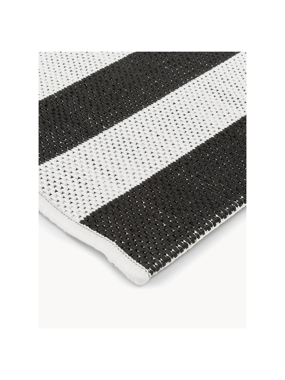 Tapis intérieur-extérieur à rayures Axa, 70 % polypropylène, 30 % polyester

Le matériau est certifié STANDARD 100 OEKO-TEX®, 13.HTR.20785, HOHENSTEIN HTTI, Blanc cassé, noir, larg. 80 x long. 250 cm