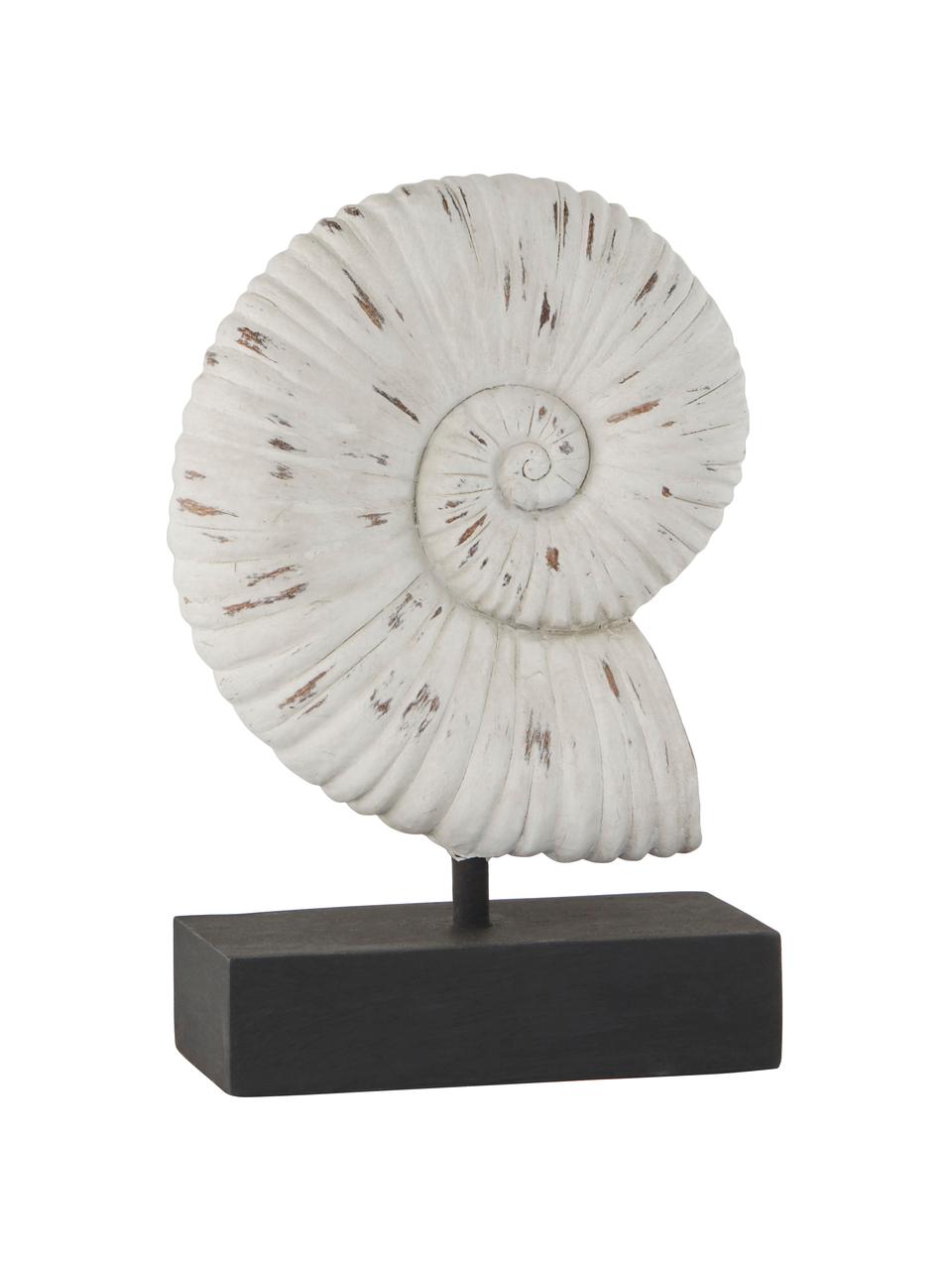 Coquillage déco fait main Serafina Shell, Plastique, Blanc cassé, noir, larg. 15 x haut. 24 cm