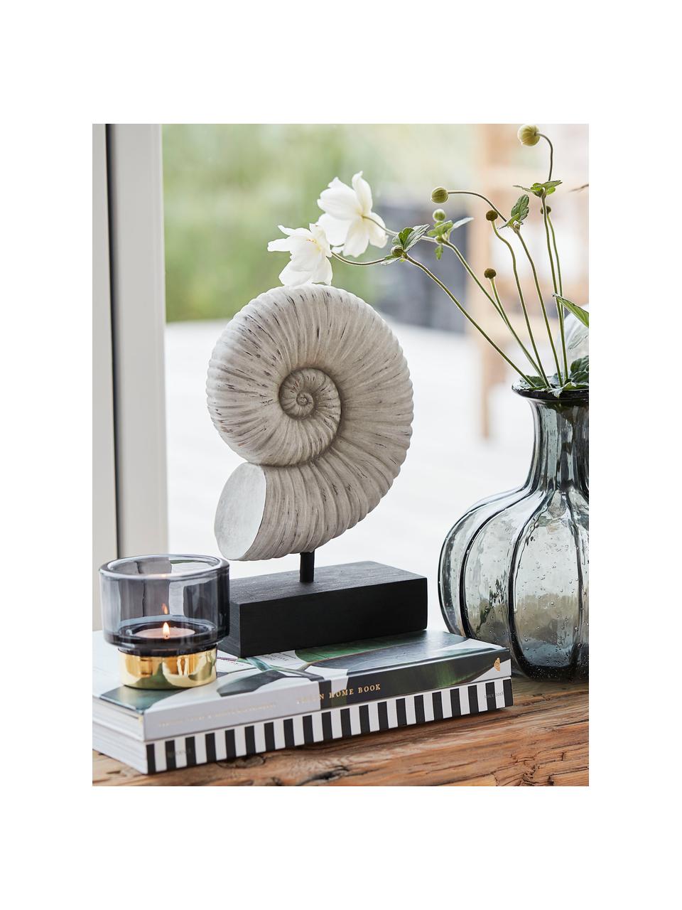 Ručně vyrobená dekorace Serafina Shell, Umělá hmota, Tlumeně bílá, černá, Š 15 cm, V 24 cm