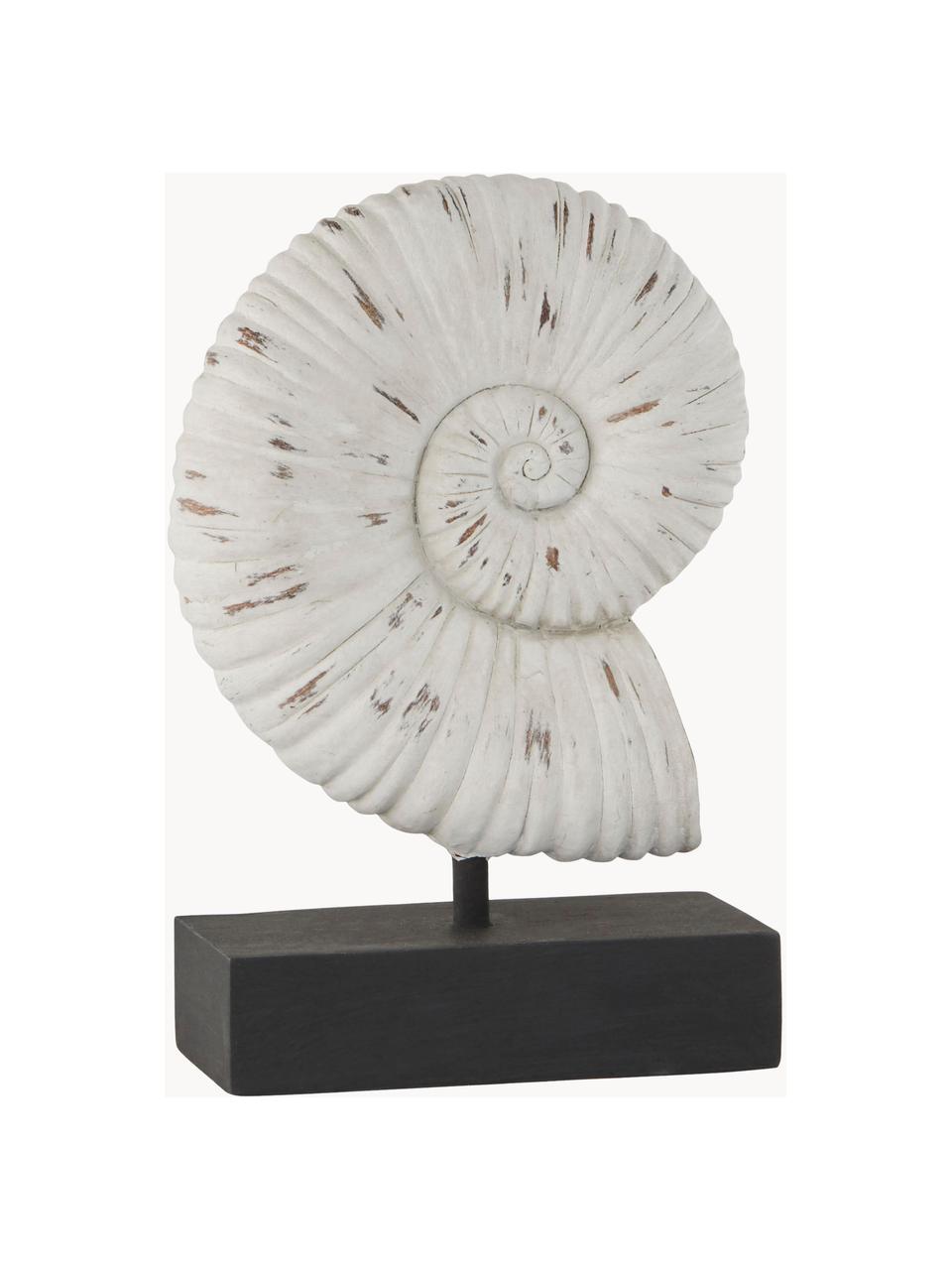 Pieza decorativa artesanal Serafina Shell, Plástico, Blanco crudo, negro, An 15 x Al 24 cm