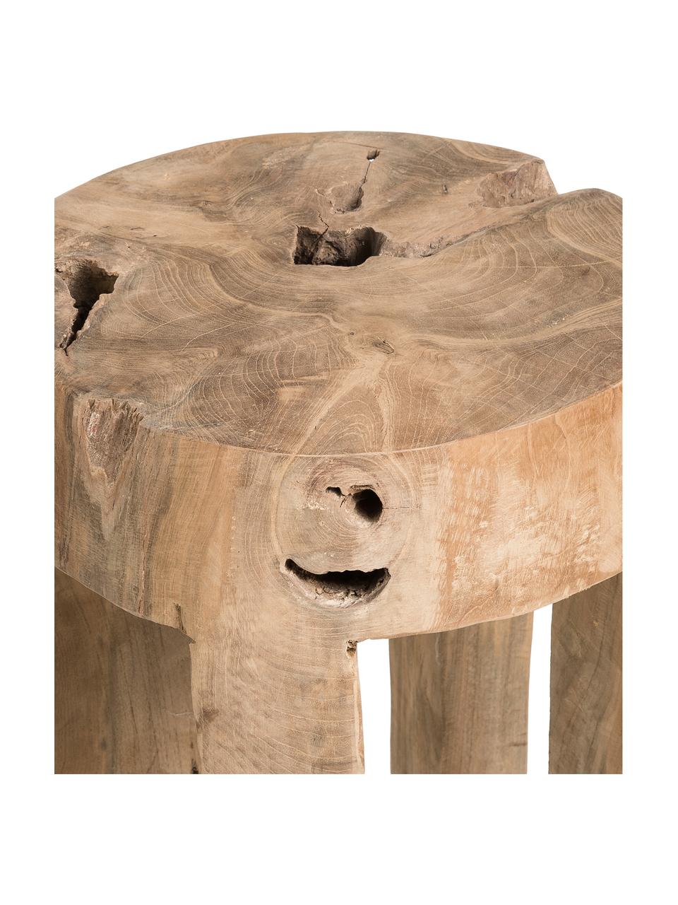 Stolička z teakového dřeva Java, Masivní teakové dřevo, Teakové dřevo, Ø 30 cm, V 40 cm