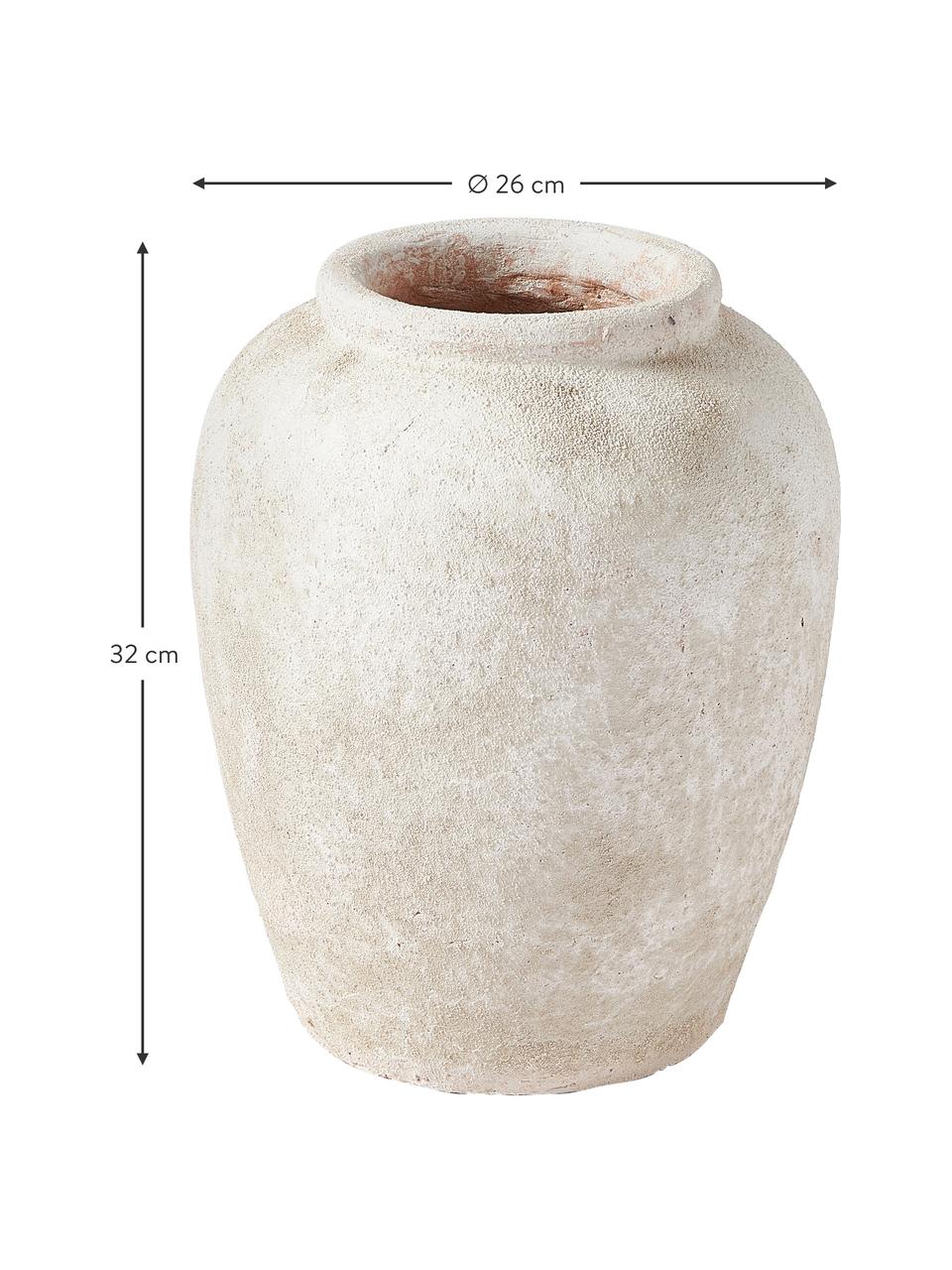 Bodenvase Leana mit Sand-Finish, Terrakotta, Cremeweiß, Ø 26 x H 32 cm