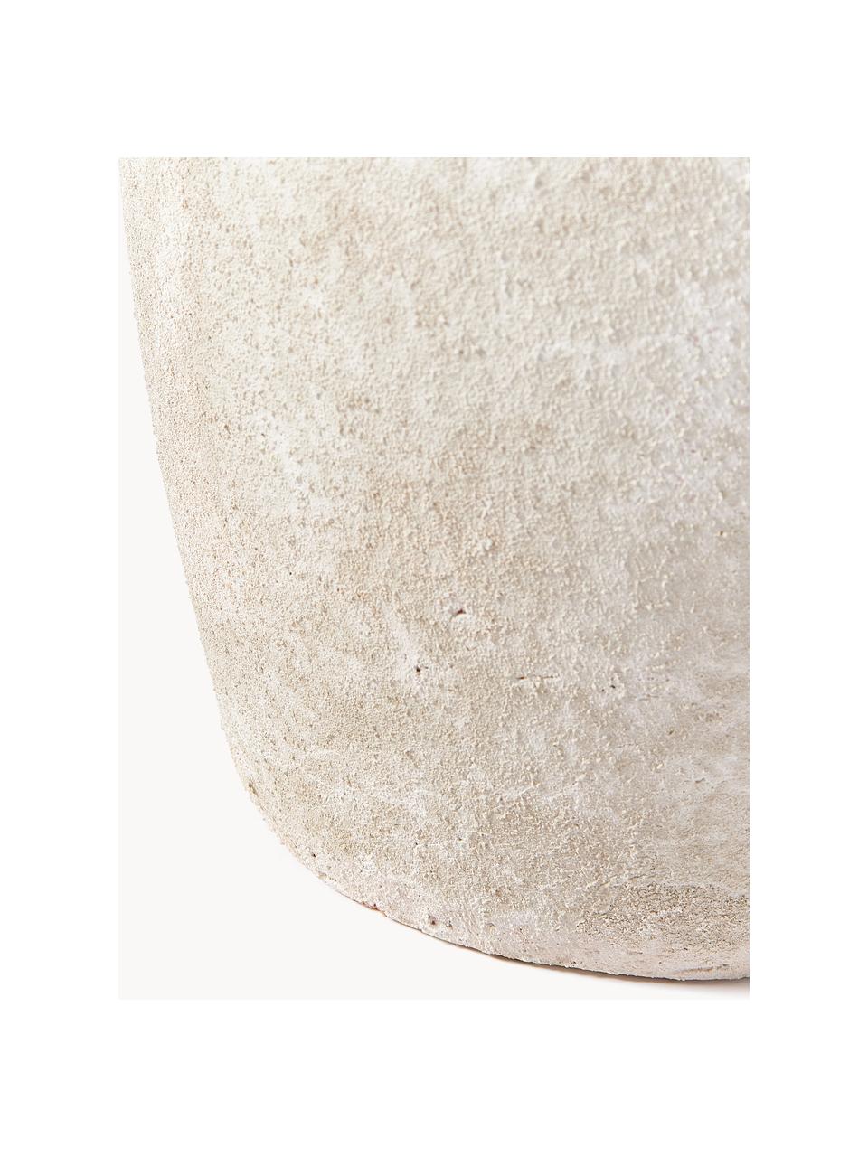 Vase Leana mit Sand-Finish, H 32 cm, Steingut, Hellbeige, Ø 26 x H 32 cm