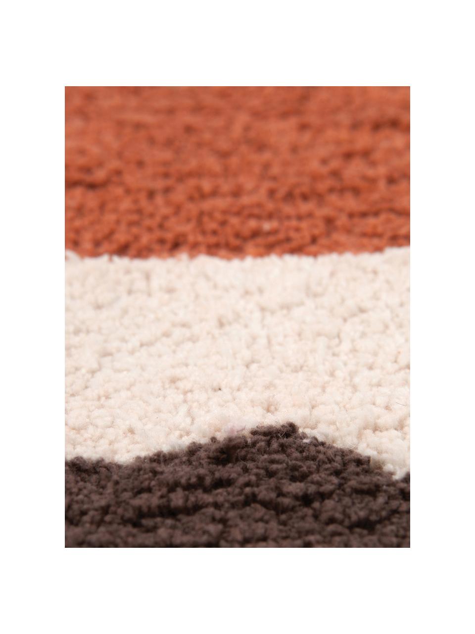 Tappeto piccolo Wolf, Cotone, Rosso, beige, Larg. 110 x Lung. 70 cm