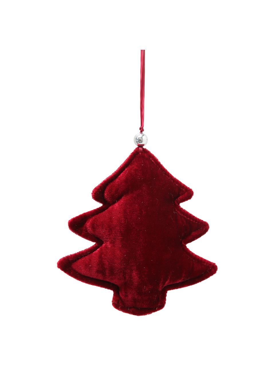 Ensemble de décorations de sapin en velours Vivet, 3 élém., Rouge