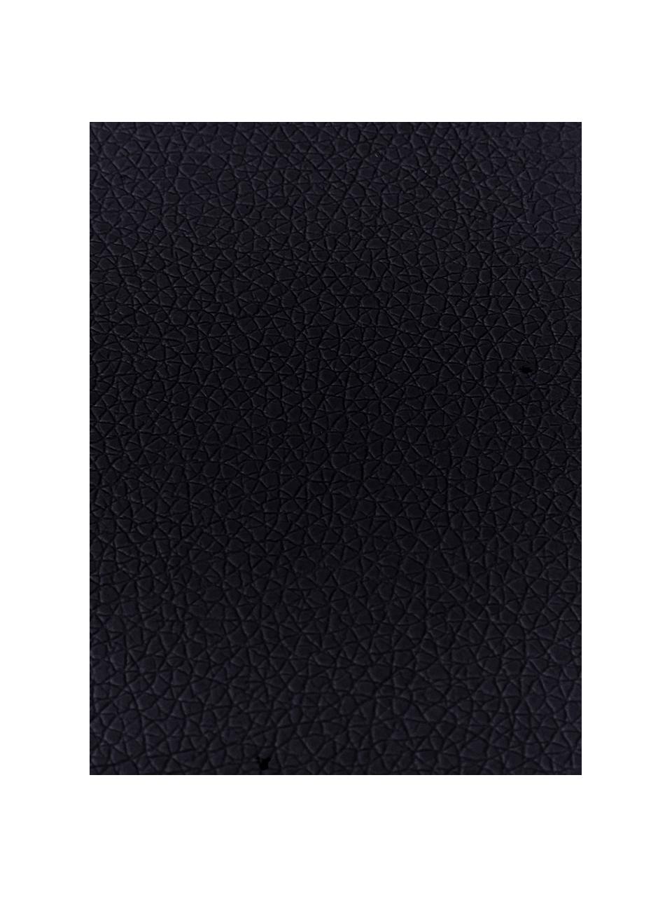 Hoekige kunstleren onderzetter Pik, 4 stuksd, Kunstleer (PVC), Mat zwart, B 10 x L 10 cm