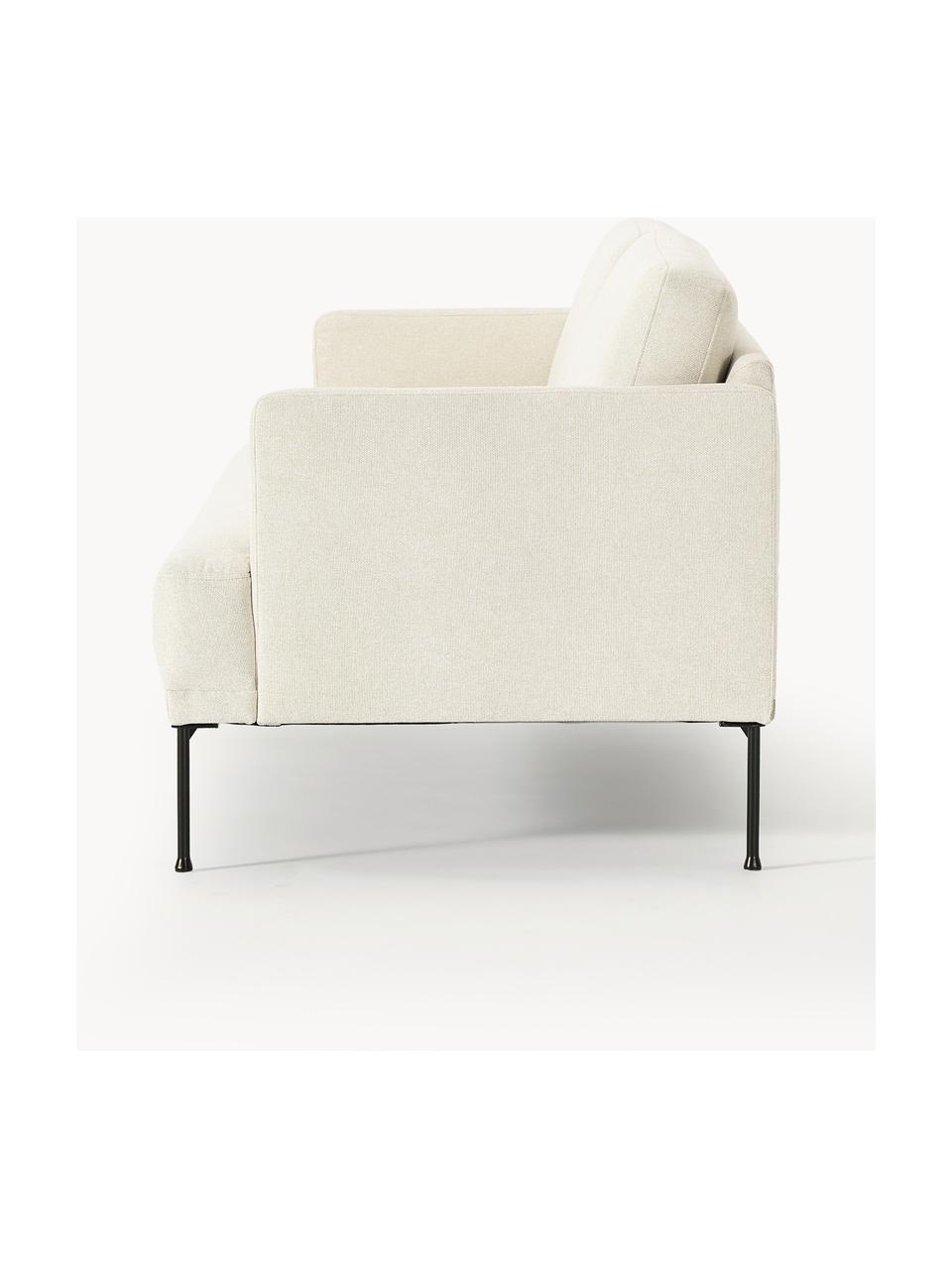 Sofa Fluente (3-Sitzer), Bezug: 100 % Polyester Der strap, Gestell: Massives Kiefernholz, Bir, Füße: Metall, pulverbeschichtet, Webstoff Off White, B 196 x T 85 cm