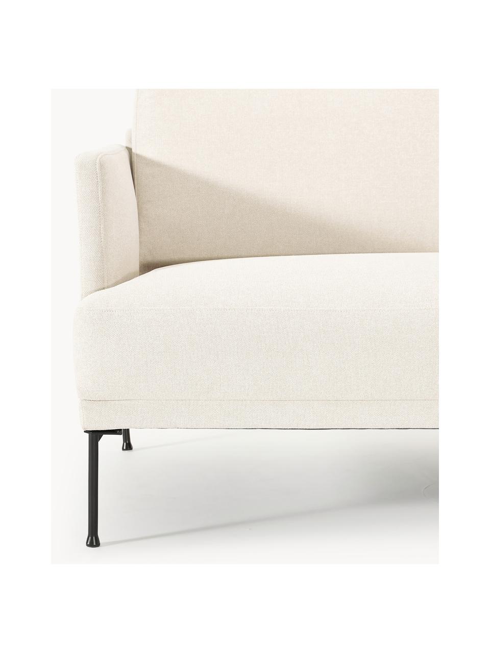 Sofa Fluente (3-Sitzer), Bezug: 100 % Polyester Der strap, Gestell: Massives Kiefernholz, Bir, Füße: Metall, pulverbeschichtet, Webstoff Off White, B 196 x T 85 cm