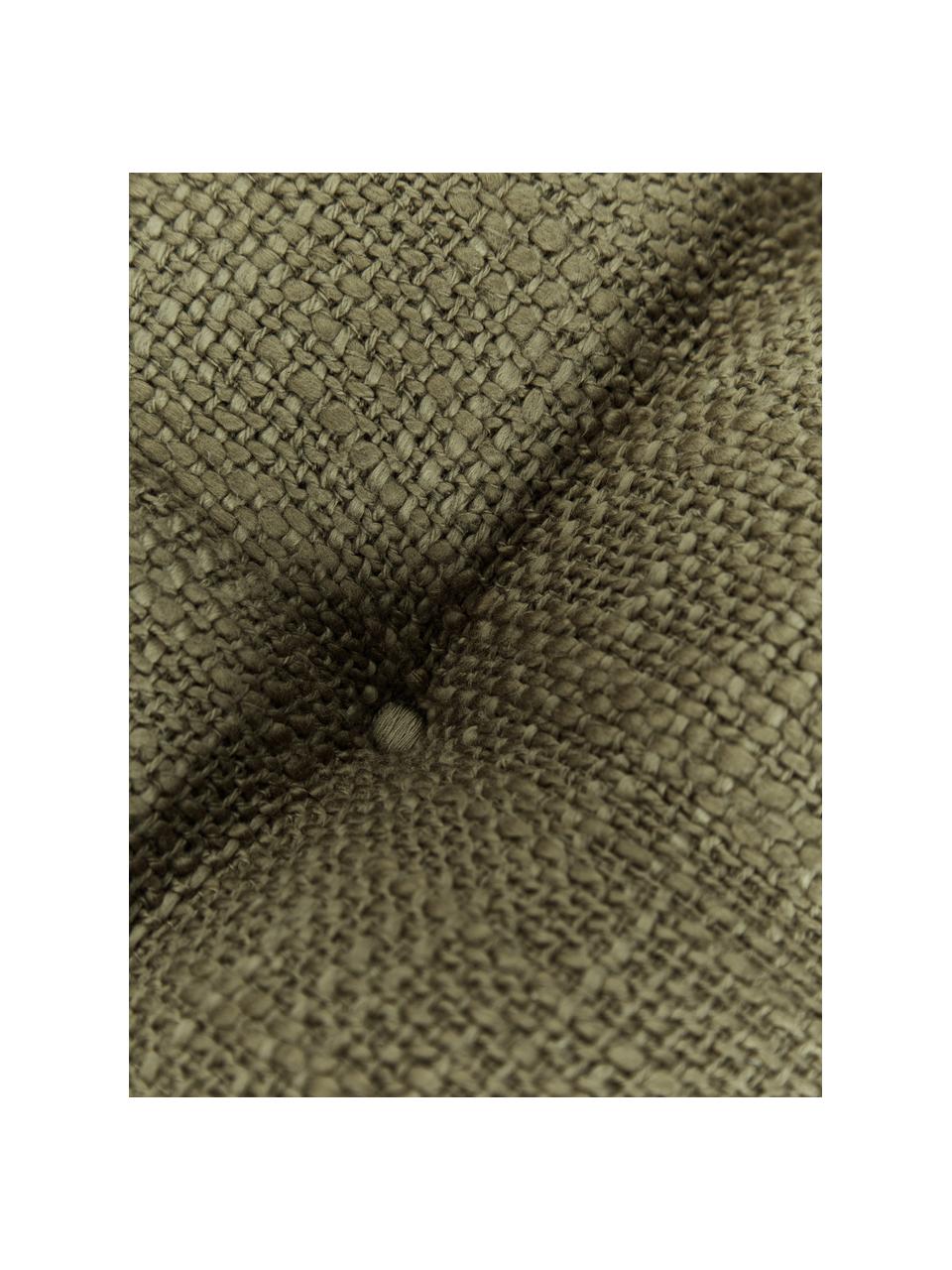 Coussin de chaise en coton Sasha, Vert olive, larg. 40 x long. 40 cm