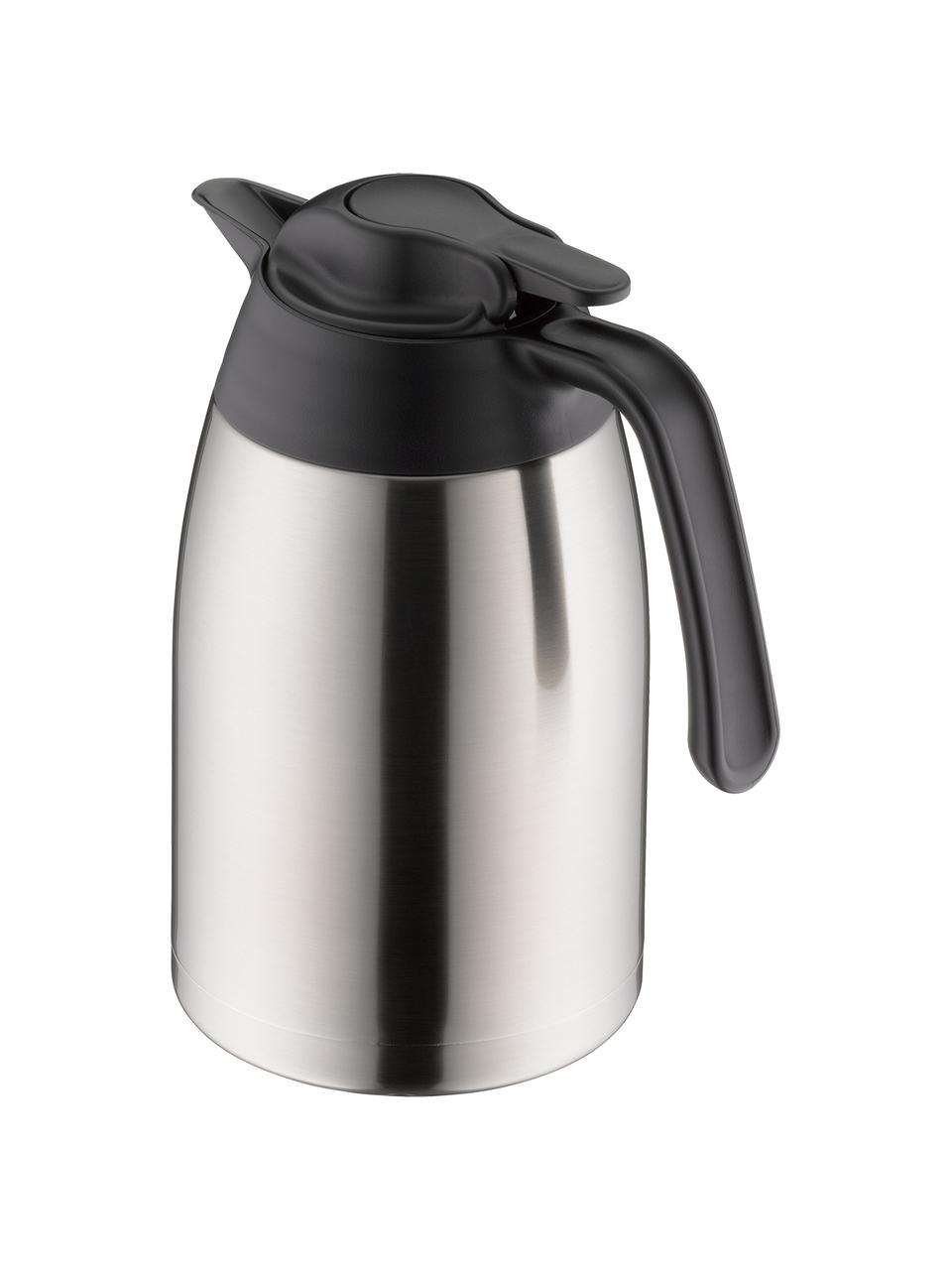 Termo THV, 1,5 L, Recipiente: acero inoxidable, cepilla, Plateado mate, 1,5 L