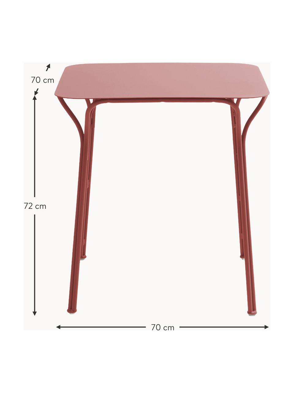 Stolik ogrodowy Hiray, 70 x 70 cm, Stal ocynkowana, lakierowana, Rdzawoczerwony, S 70 x W 70 cm