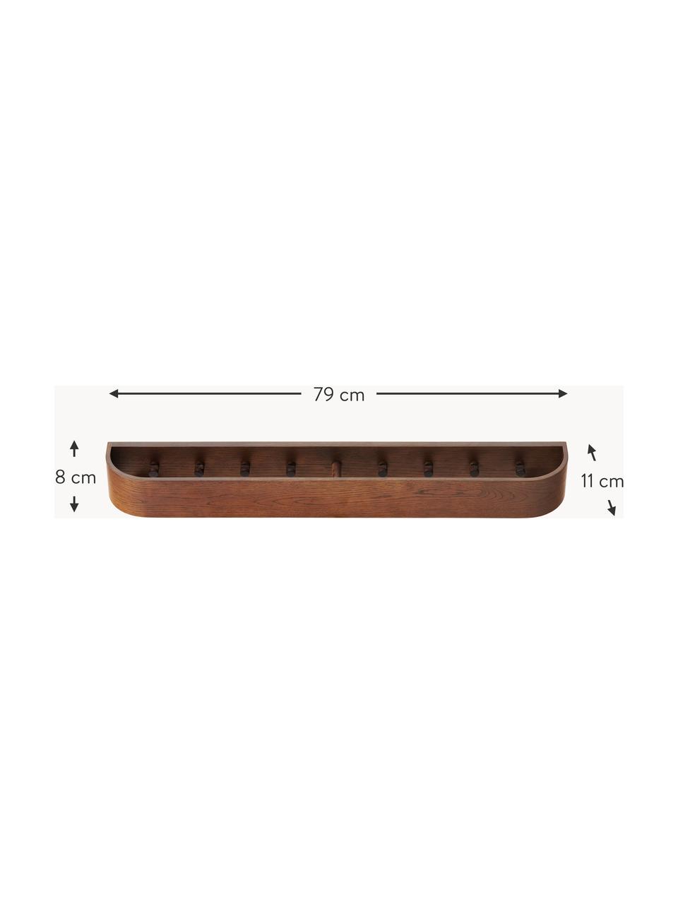 Garderobenleiste Epoch aus Eichenholz, Mitteldichte Holzfaserplatte (MDF), Eichenholzfurnier, Dunkles Holz, B 79 cm