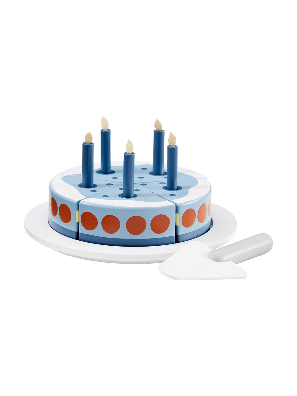 Spielzeug-Set Birthday Cake, Holz, Blau, Weiss, Rot, Ø 19 x H 10 cm