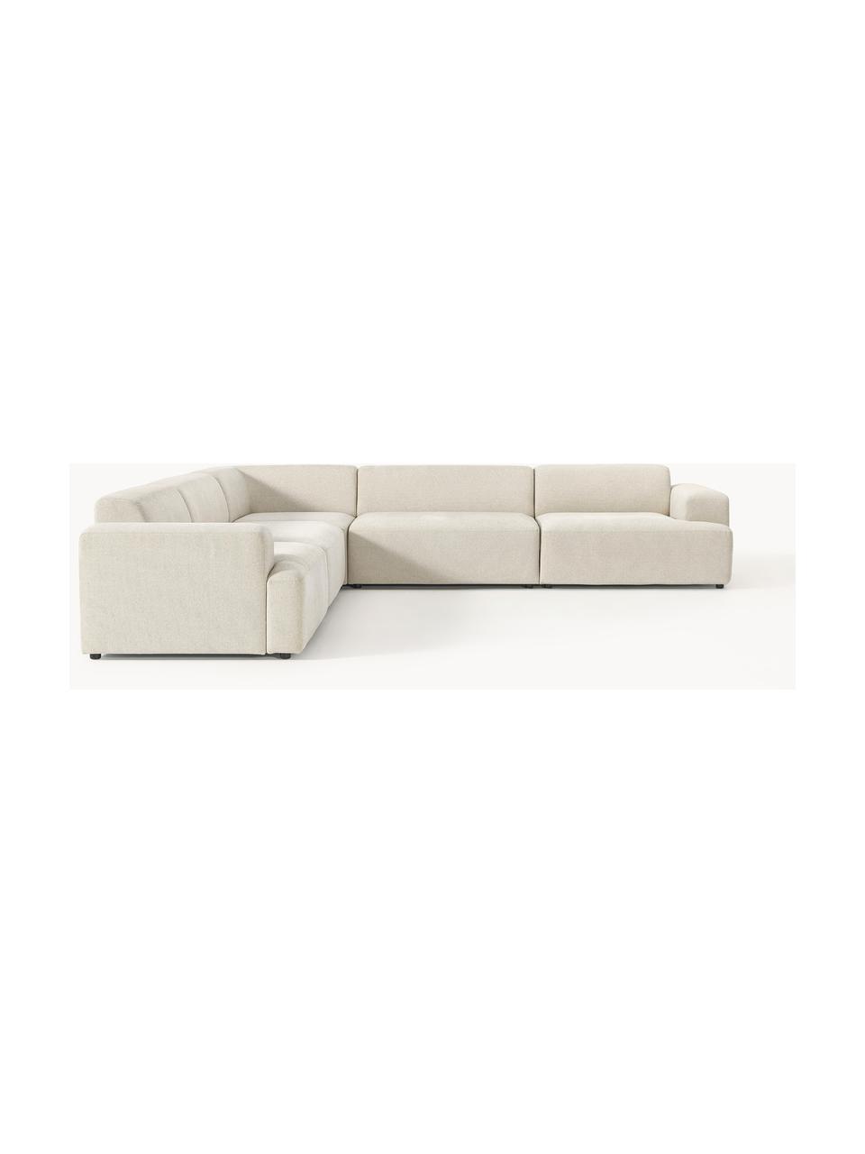 XL-Ecksofa Melva, Bezug: 100 % Polyester Der strap, Gestell: Massives Kiefern- und Fic, Webstoff Hellbeige, B 339 x T 339 cm