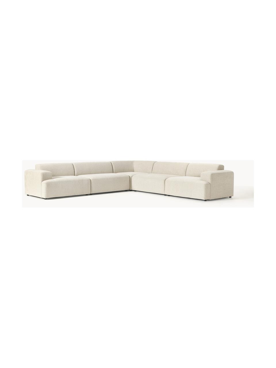 XL-Ecksofa Melva, Bezug: 100 % Polyester Der strap, Gestell: Massives Kiefern- und Fic, Füße: Kunststoff Dieses Produkt, Webstoff Hellbeige, B 339 x T 339 cm