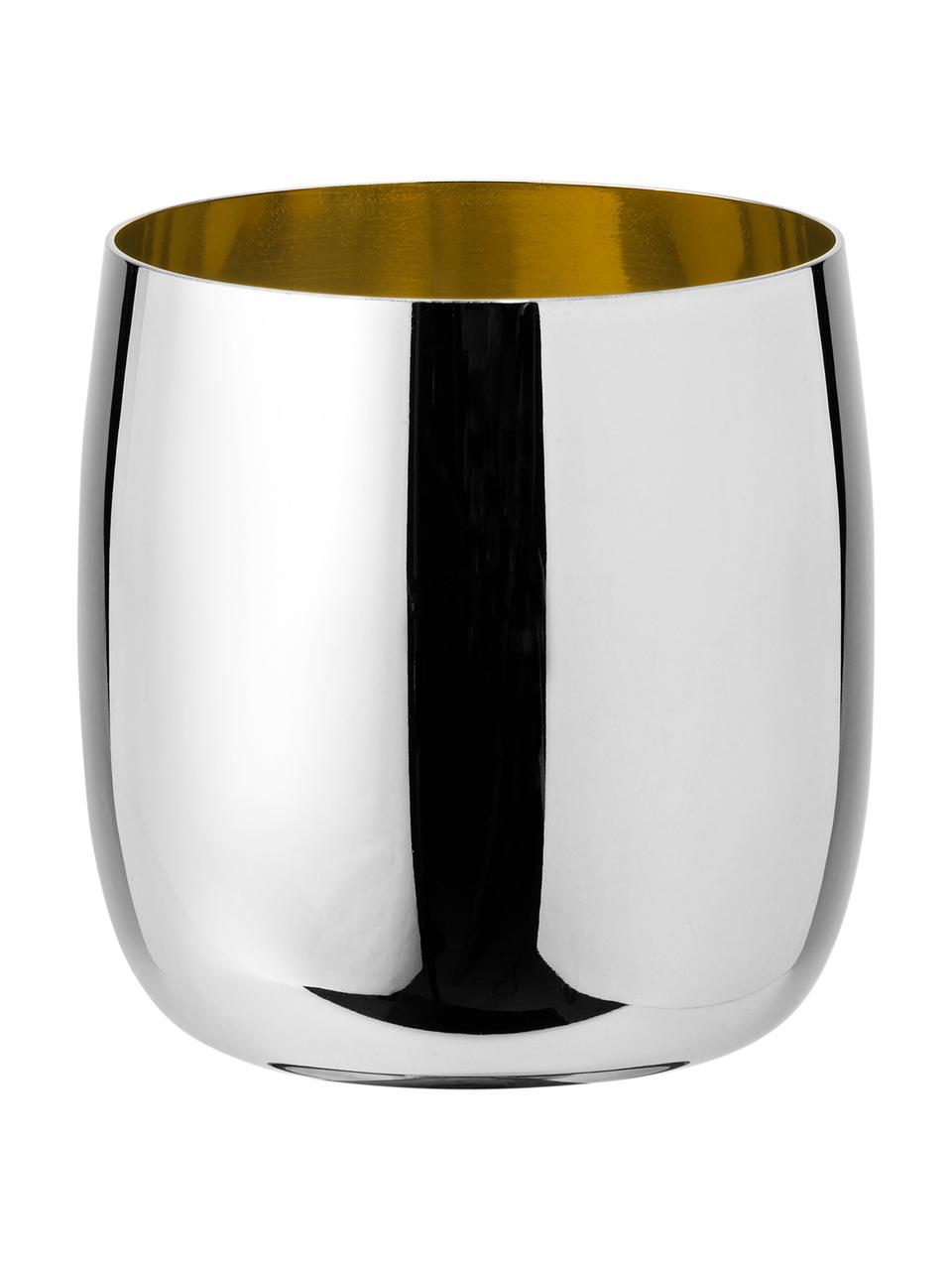 Design wijnbeker Foster, Binnenkant: edelstaal met goudkleurig, Buitenzijde: hoogglanzend edelstaalkleurig. Binnenzijde: goudkleurig, 200 ml