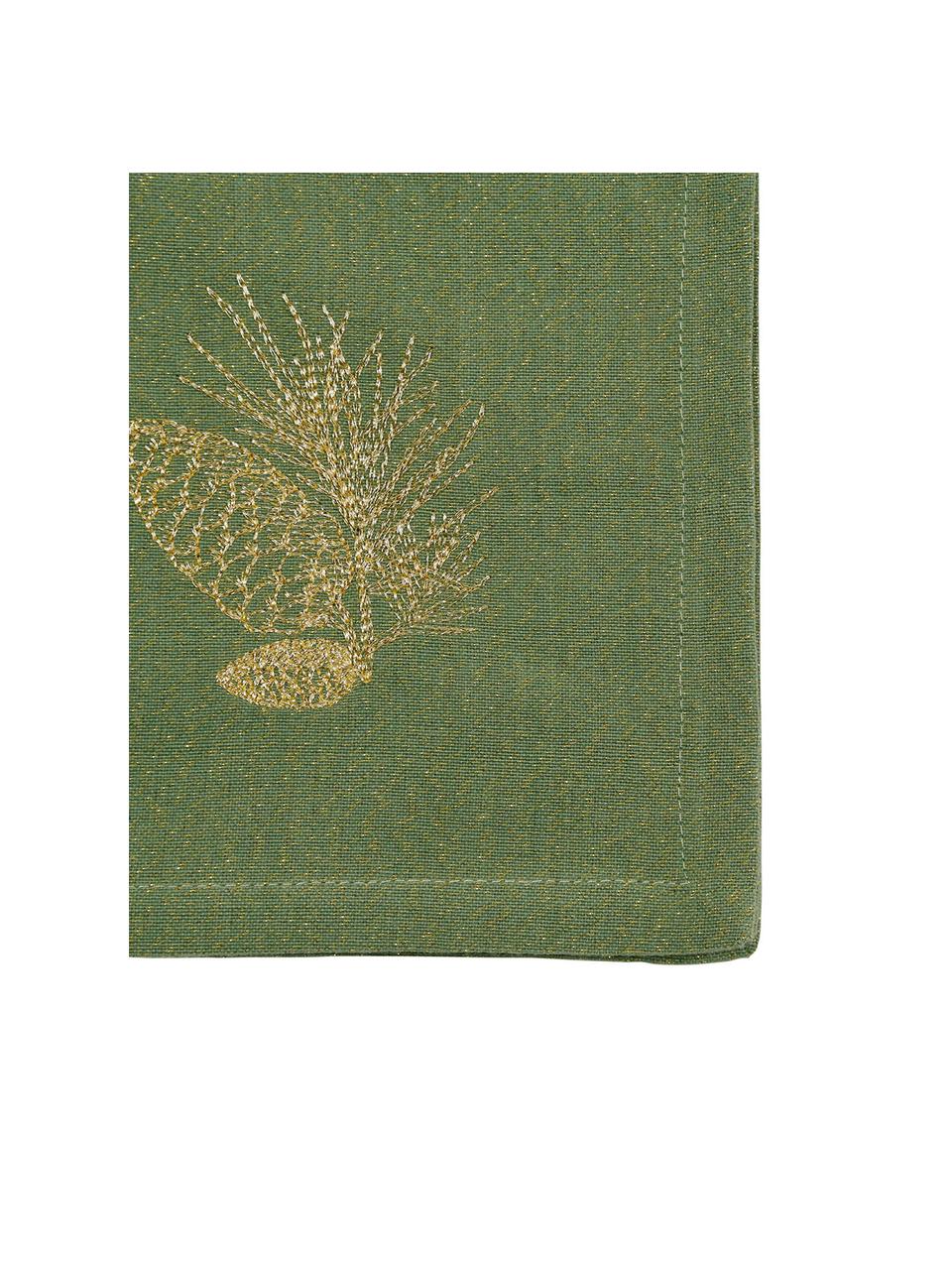 Podkładka z tkaniny Epicea, 2 szt., Bawełna, lureks, Zielony, odcienie złotego, S 40 x D 40 cm
