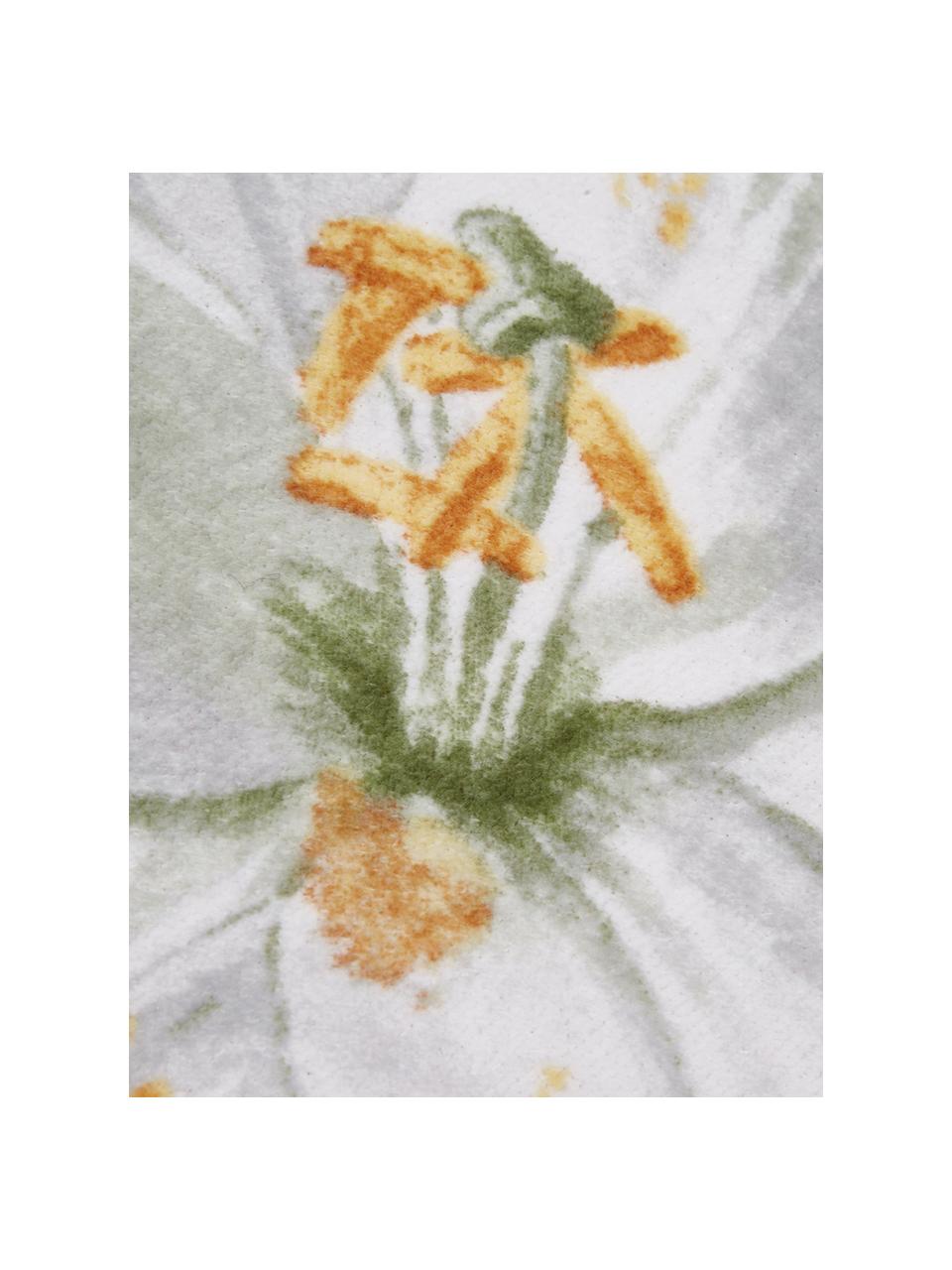 Uterák s kvetinovým vzorom Rosalee, rôzne veľkosti, 100 % organická bavlna, certifikát GOTS, Bledoružová, biela, zelená, oranžová, Uterák, Š 55 x D 100 cm