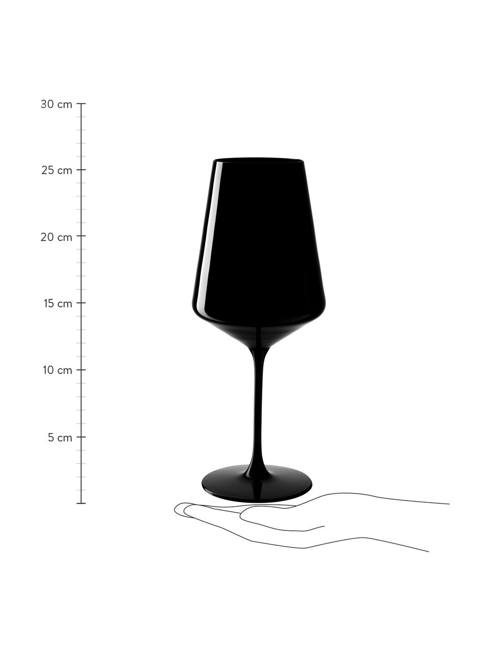 Cocktailgläser Etna, 2 Stück, Glas, schwarz lackiert, Schwarz, Ø 11 x H 26 cm, 750 ml