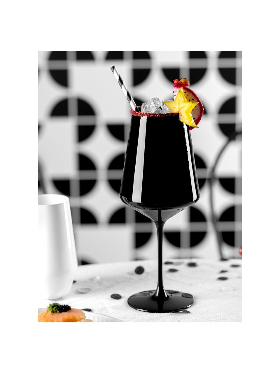 Cocktailgläser Etna, 2 Stück, Glas, schwarz lackiert, Schwarz, Ø 11 x H 26 cm, 750 ml