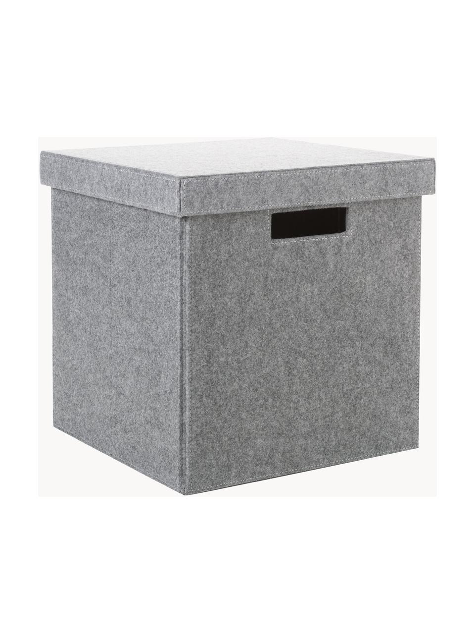 Caja Lena, Fieltro hecho de plástico reciclado, Gris, Al 32 x An 32 cm