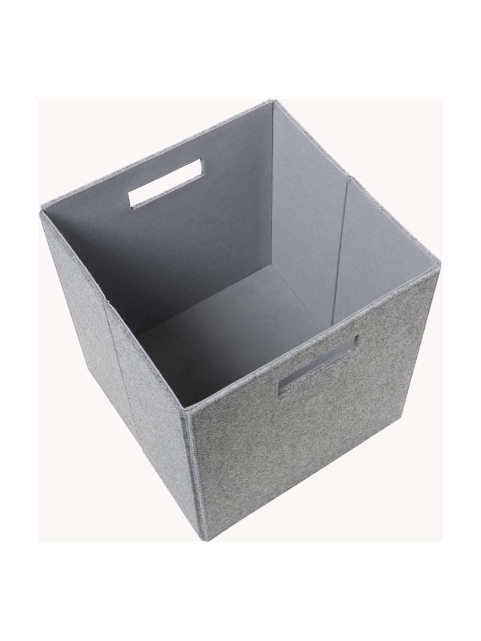 Úložná škatuľa Lena, Plsť vyrobená z recyklovaného plastu, Sivá, V 32 x Š 32 cm