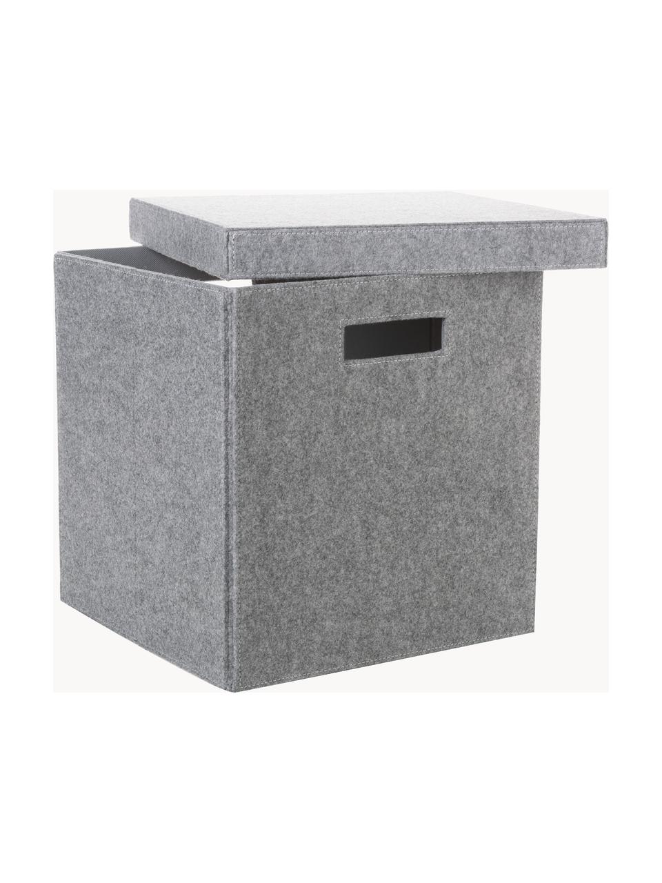 Caja Lena, Fieltro hecho de plástico reciclado, Gris, Al 32 x An 32 cm