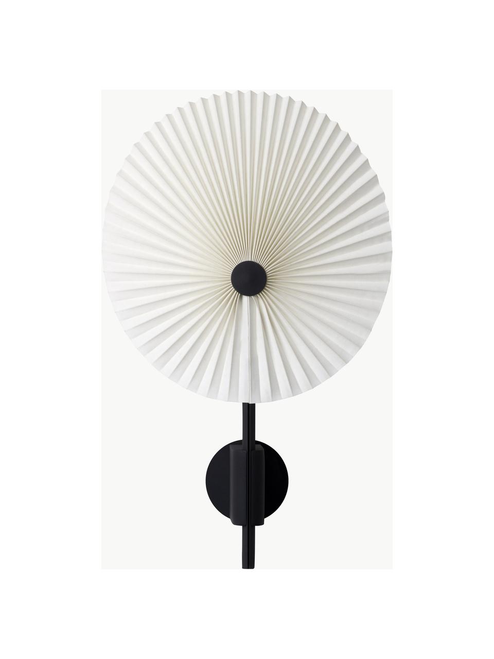 Applique grande a LED con luce regolabile Liris, Paralume: lamina in PVC con tessuto, Nero, bianco, Larg. 28 x Alt. 46 cm